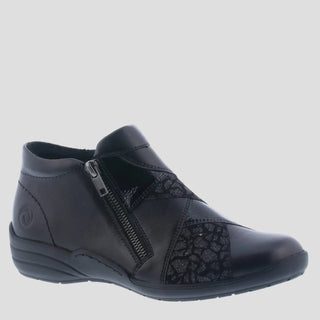 R7674 - SCHWARZ LEATHER ANKLE BOOTS